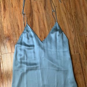 Reformation mini blue silk dress